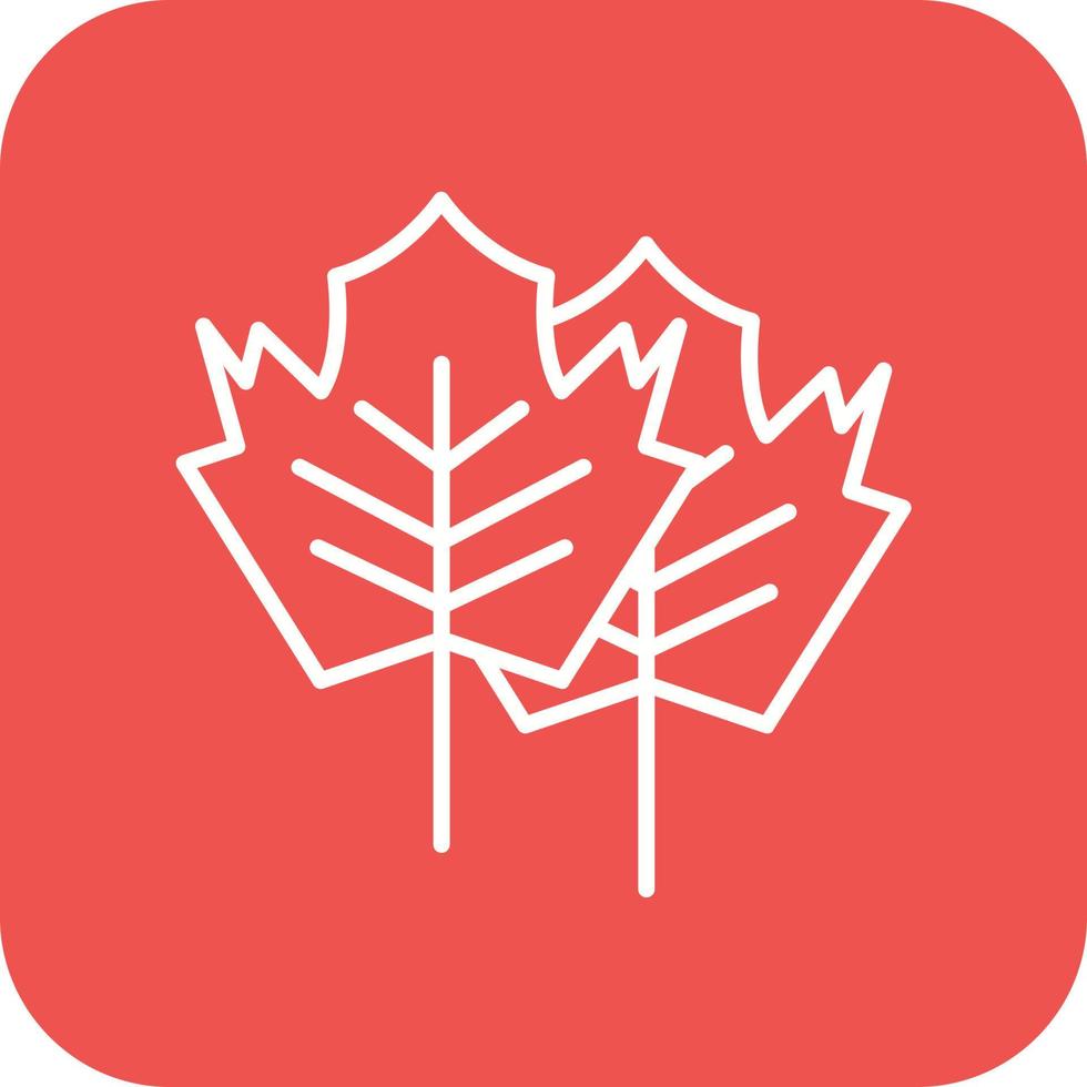Maple Leaf Line Round Corner Background Icons vector