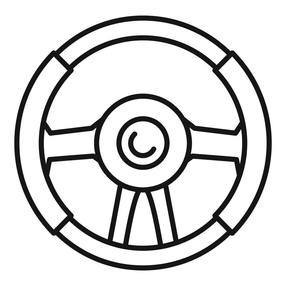 Auto steering wheel icon, outline style vector