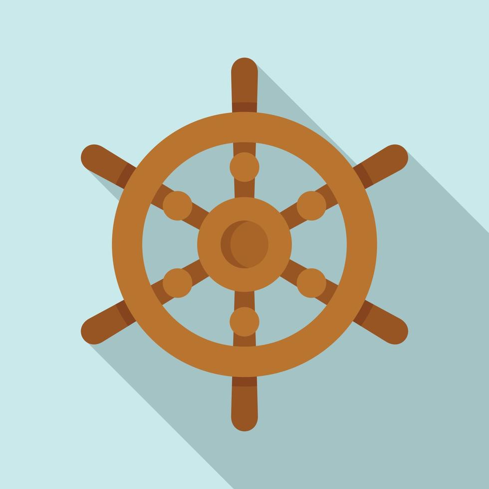 Cruise ship wheel icon, flat style vector