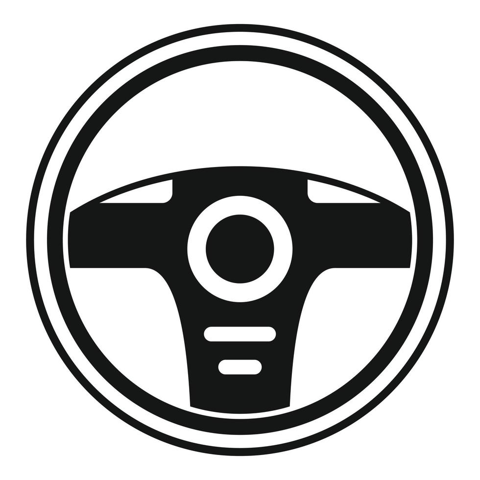 Button steering wheel icon, simple style vector