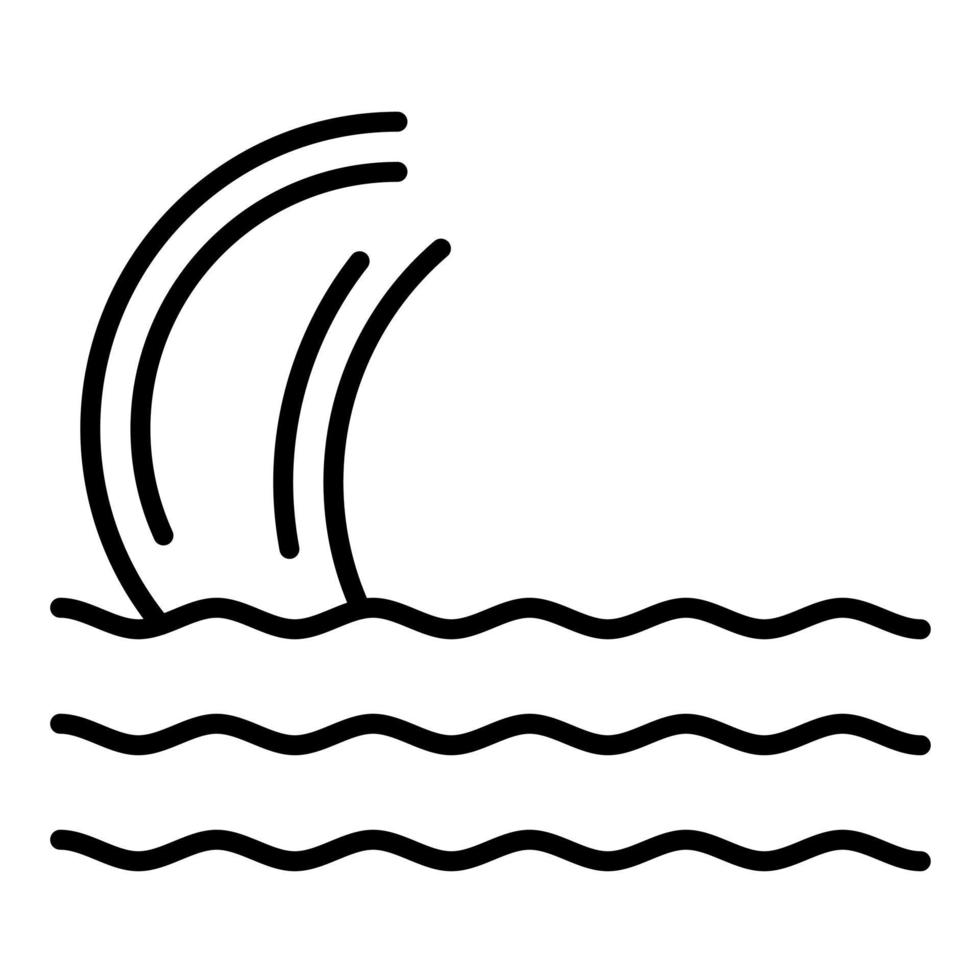 icono de línea de tsunami vector