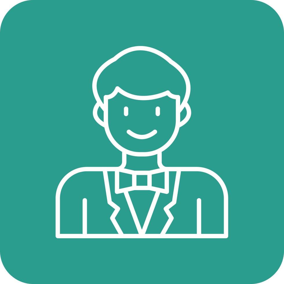 Actor Line Round Corner Background Icons vector