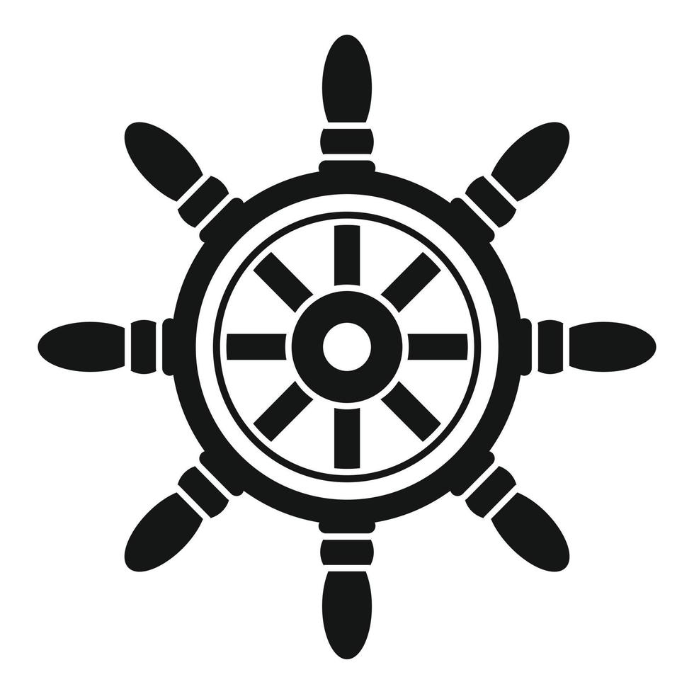 Sailboat ship wheel icon, simple style vector