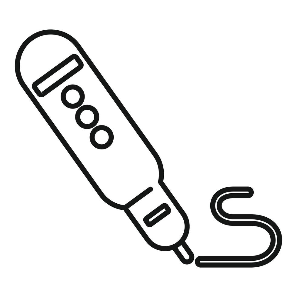 3d pen engineer icon, outline style vector