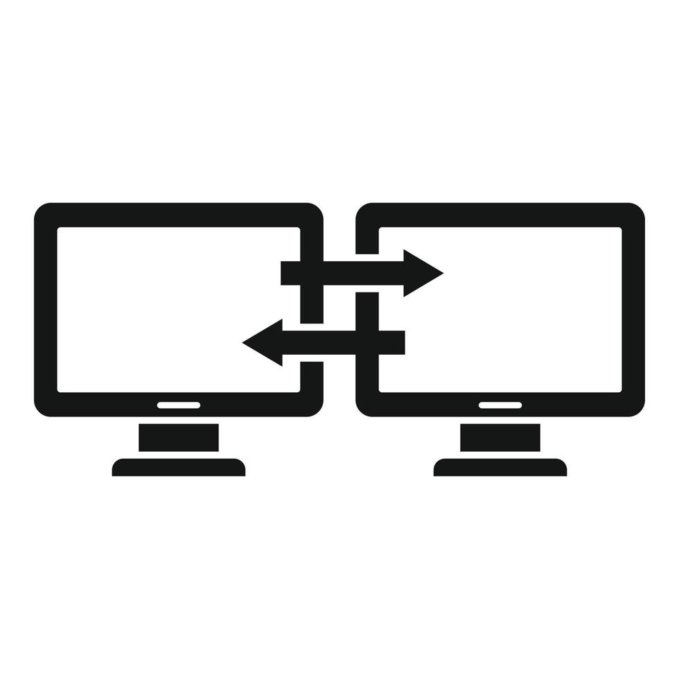 icono de control remoto del monitor, estilo simple vector