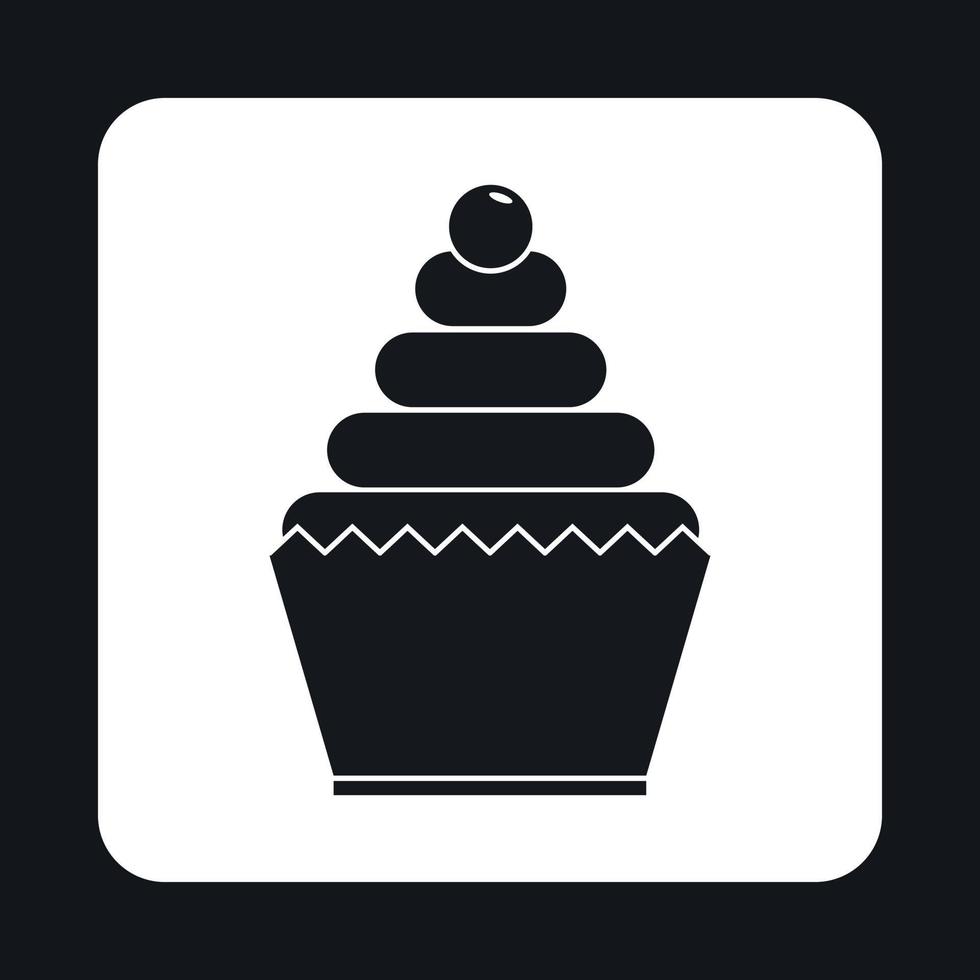 icono de cupcake, estilo simple vector