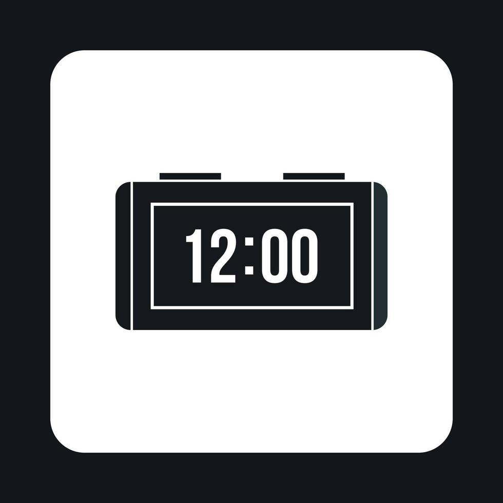 icono de reloj electrónico, estilo simple vector