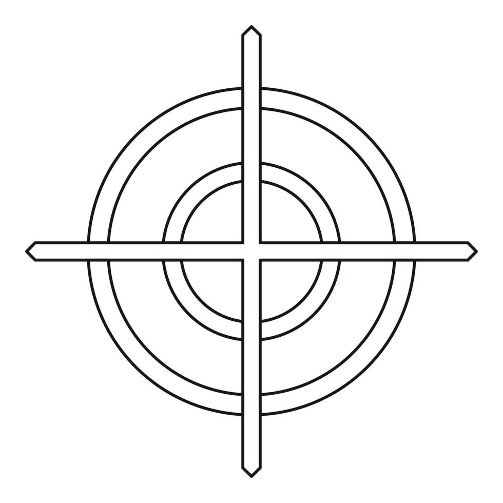 Crosshair icon in outline style vector