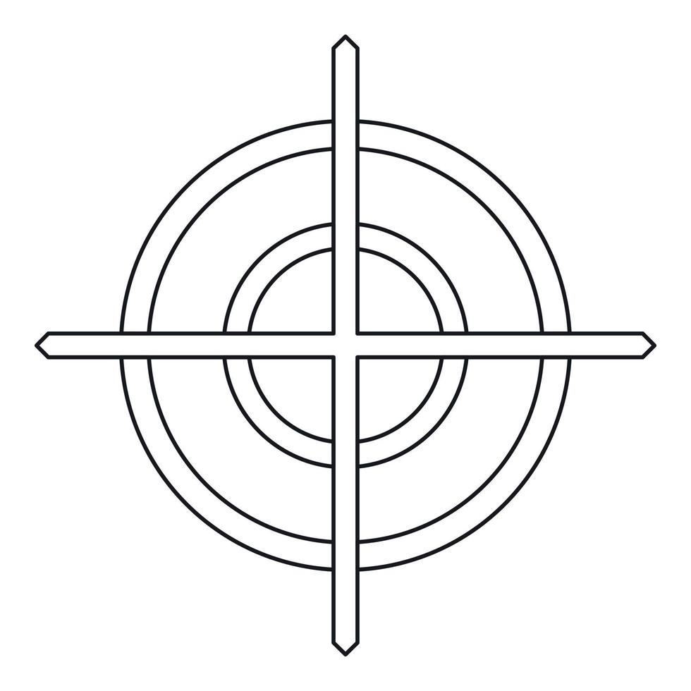 Crosshair icon in outline style vector