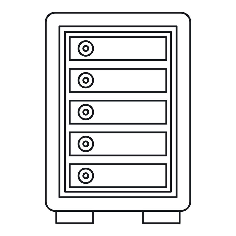 Security safe locker icon, outline style vector