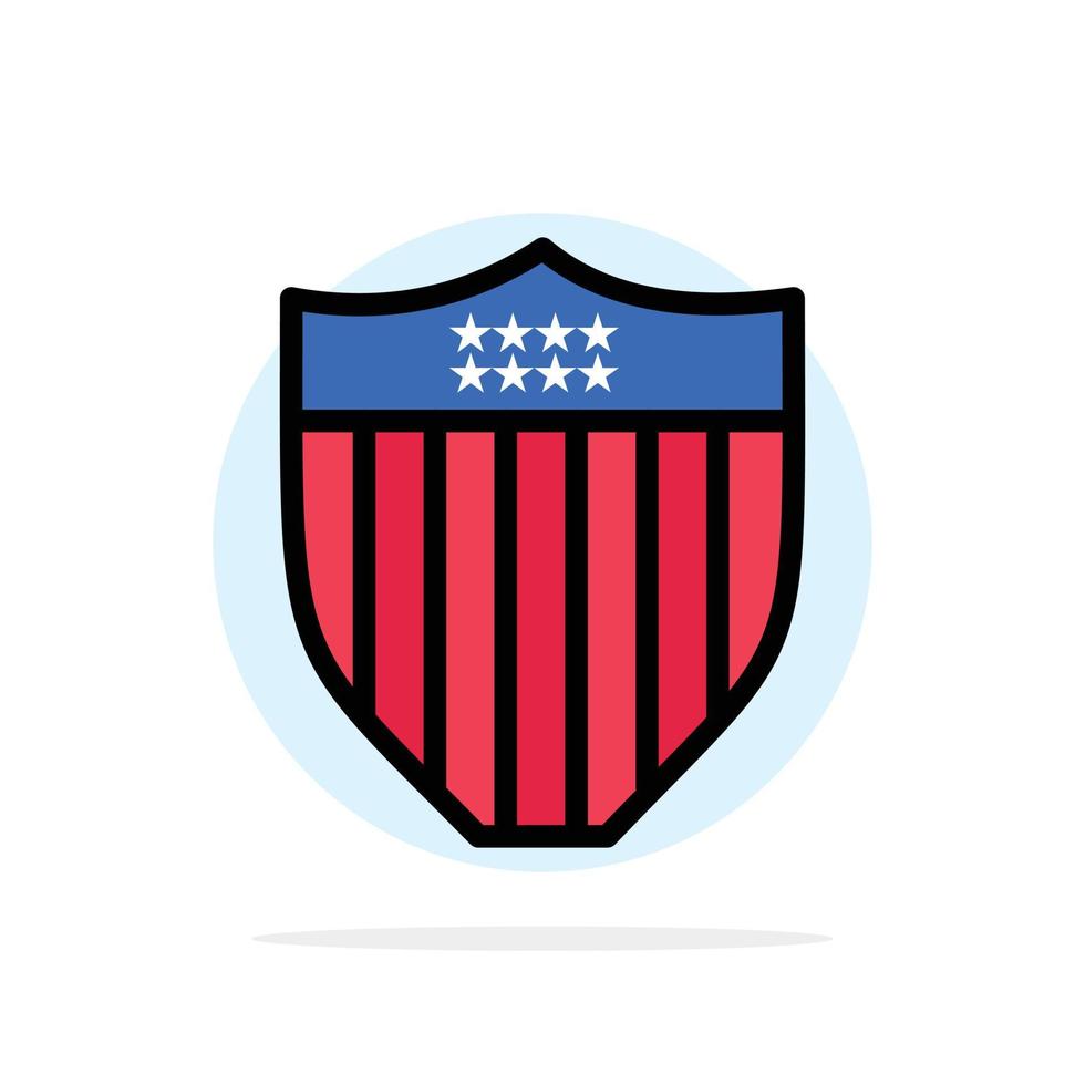 icono de color plano de fondo de círculo abstracto de estados unidos de seguridad de escudo americano vector