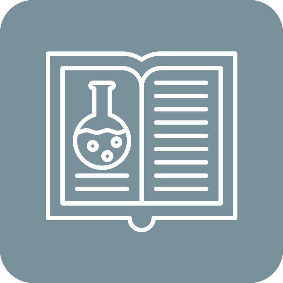 línea de libro abierto de química iconos de fondo de esquina redonda vector