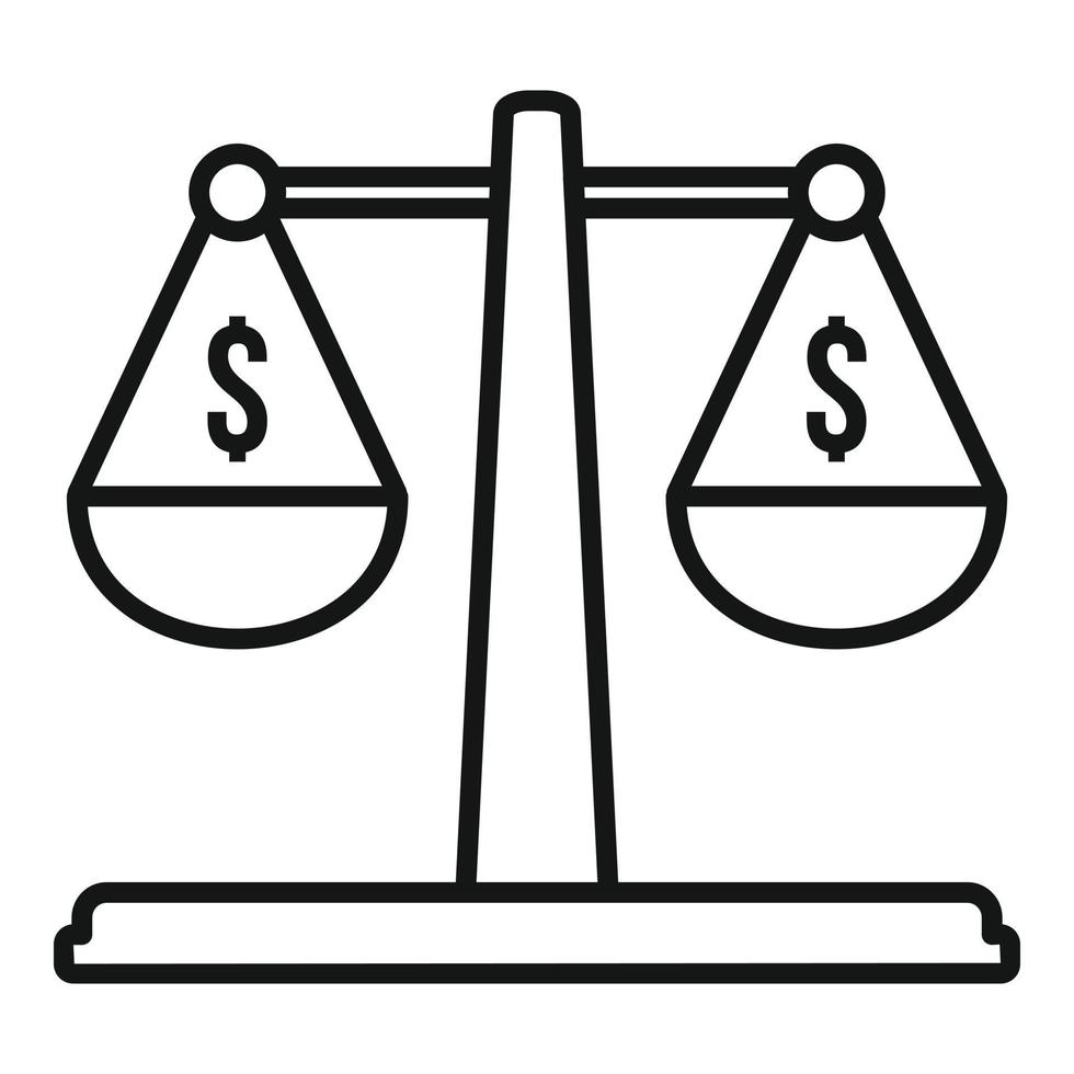 Broker money balance icon, outline style vector