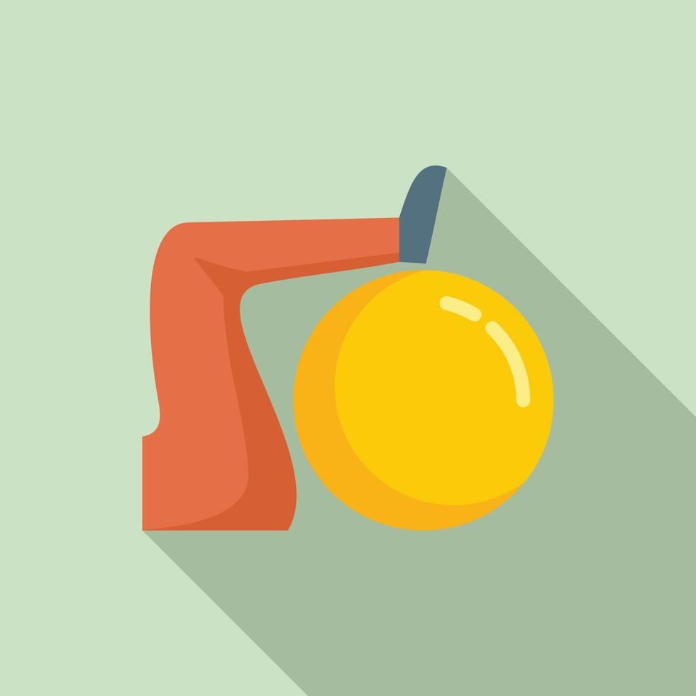 Workout senior fitness ball icon, flat style vector