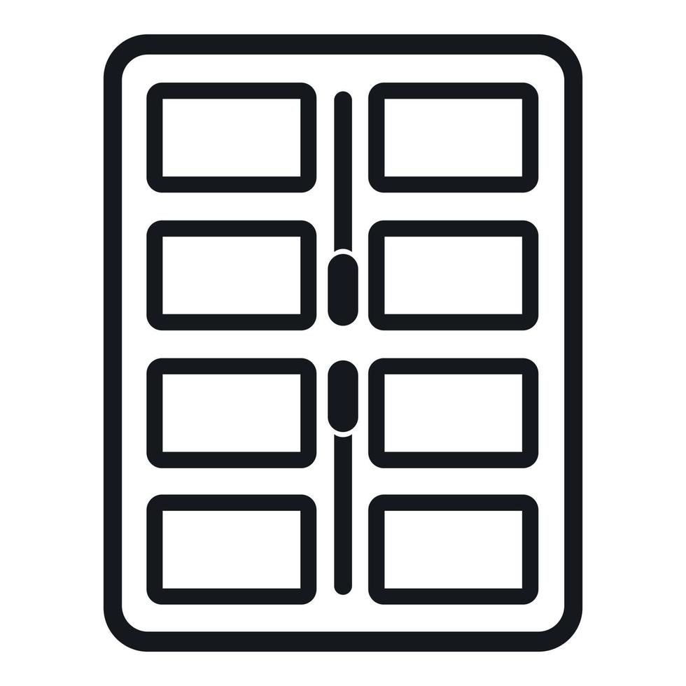 Makeup palette with applicators icon, simple style vector