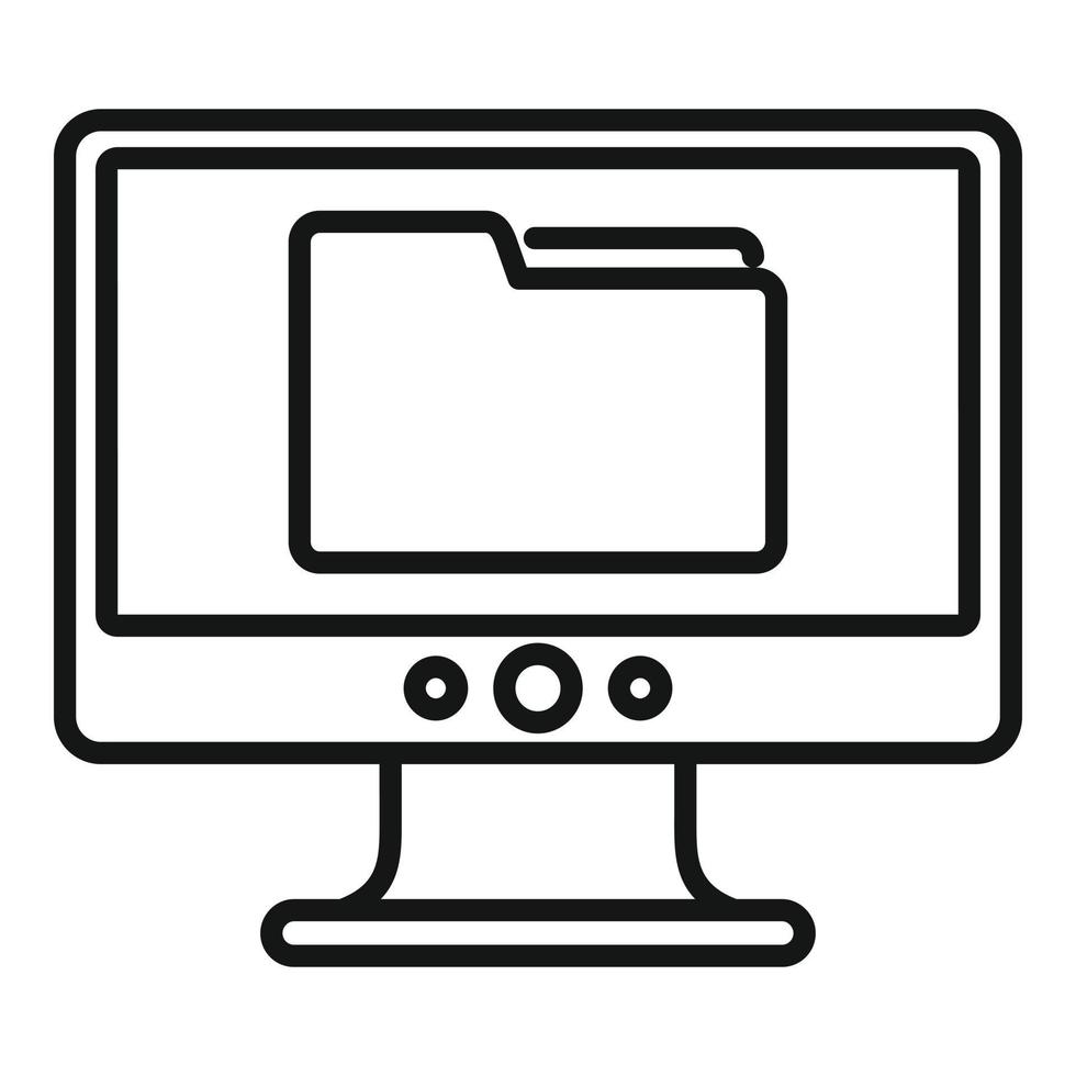 Folder remote access icon, outline style vector