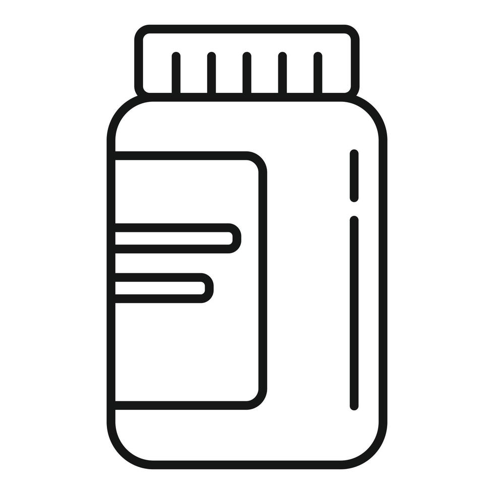 Digestion capsule jar icon, outline style vector