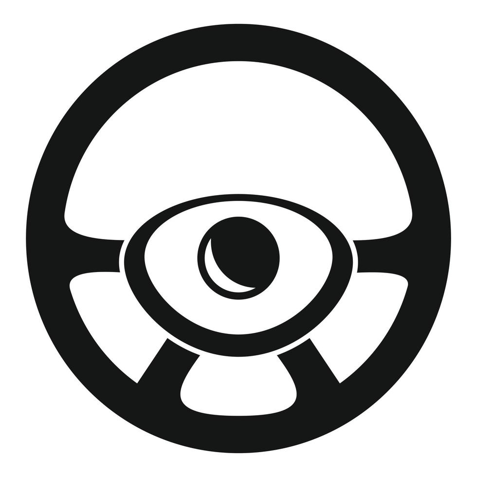 Circle steering wheel icon, simple style vector