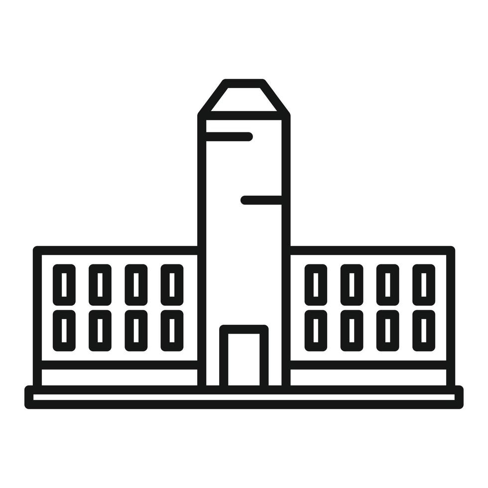 icono del parlamento del paisaje urbano, estilo de contorno vector