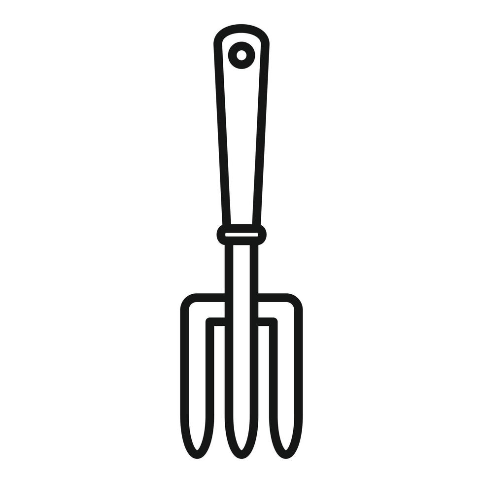 Fertilizer handle fork icon, outline style vector