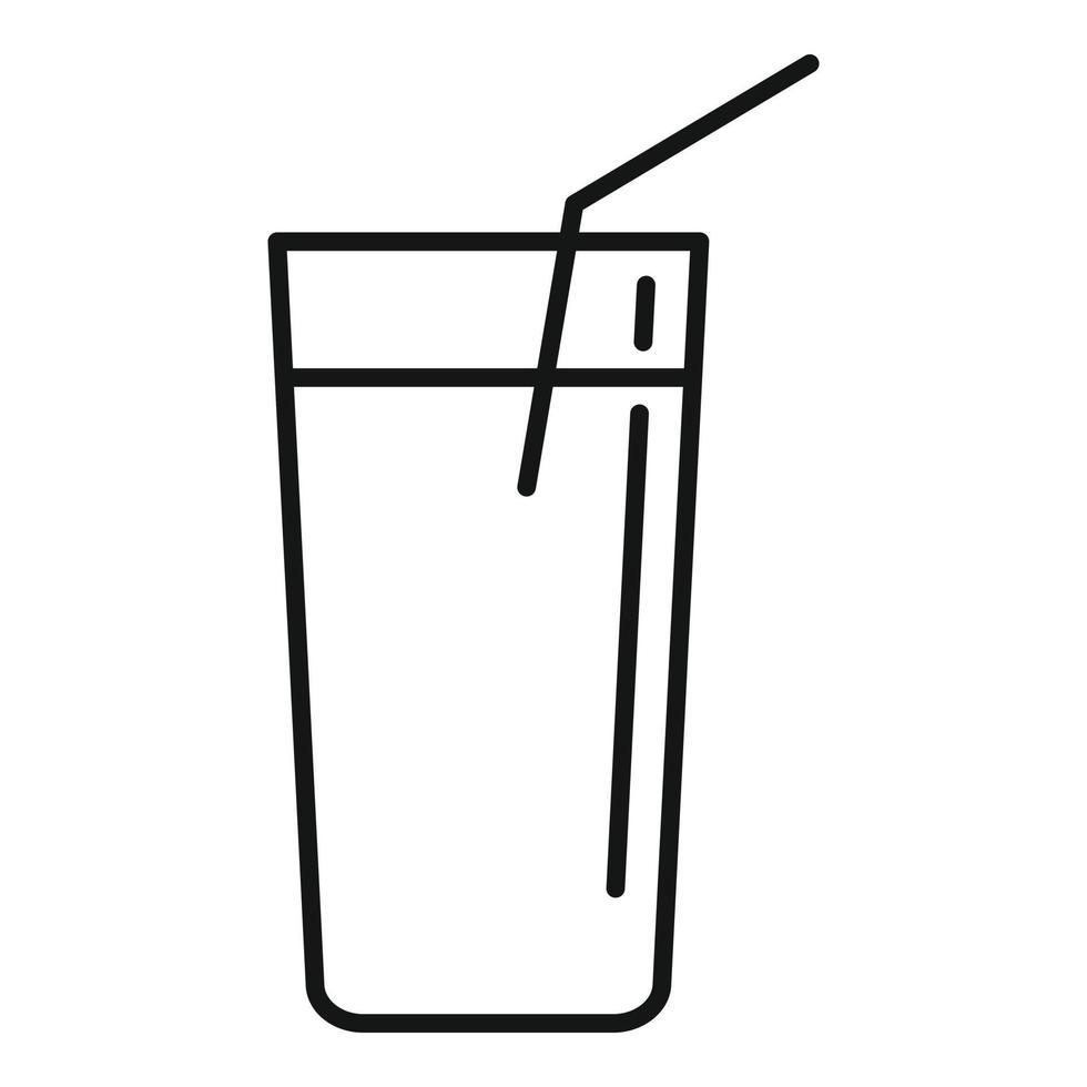 Juice glass icon, outline style vector