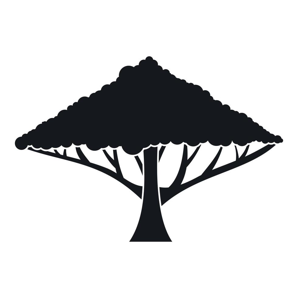 Tree with a spreading crown icon, simple style vector