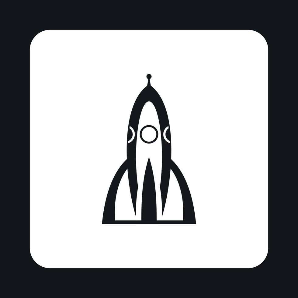 Ballistic rocket icon, simple style vector
