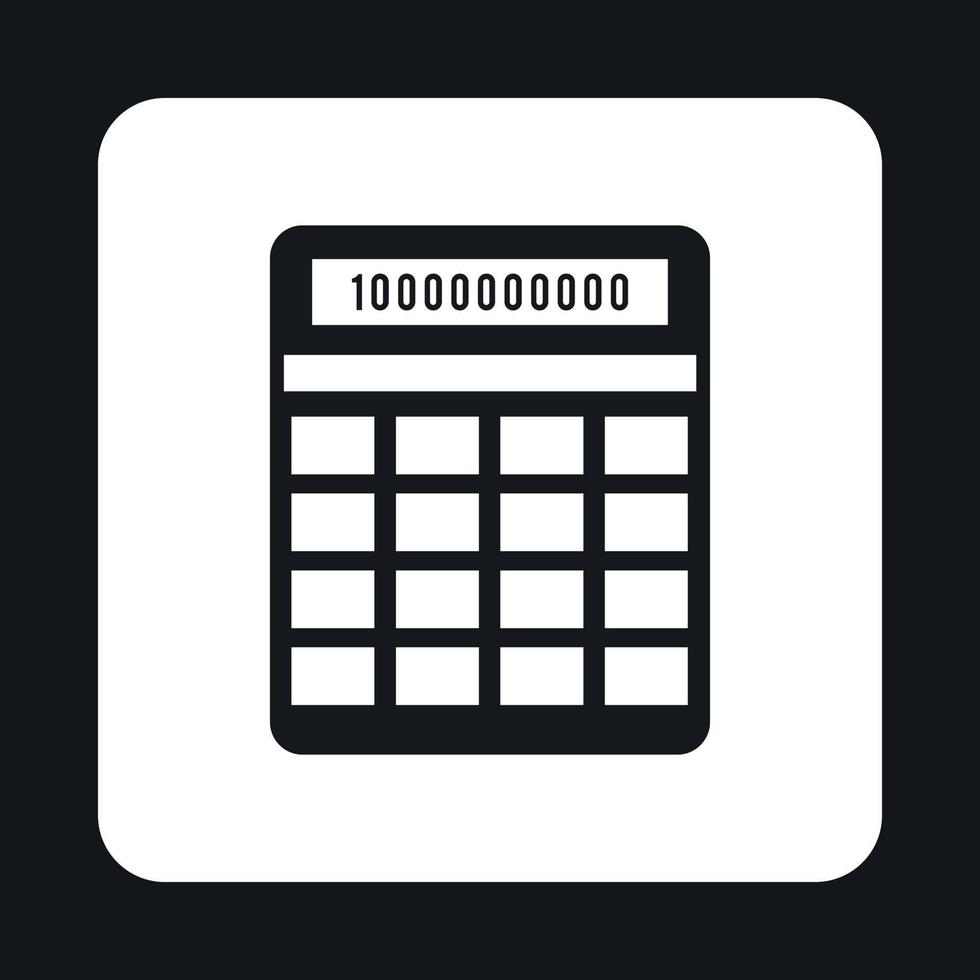 Calculator icon, simple style vector