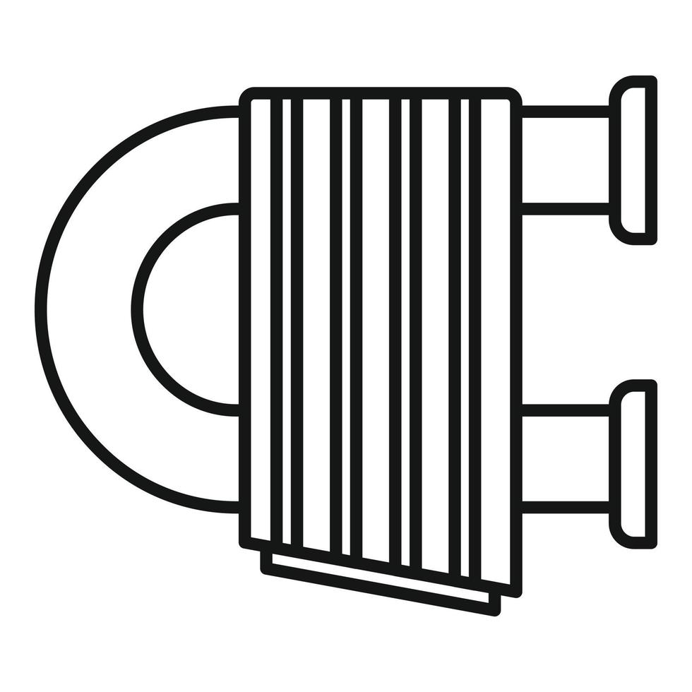 Care heated towel rail icon, outline style vector