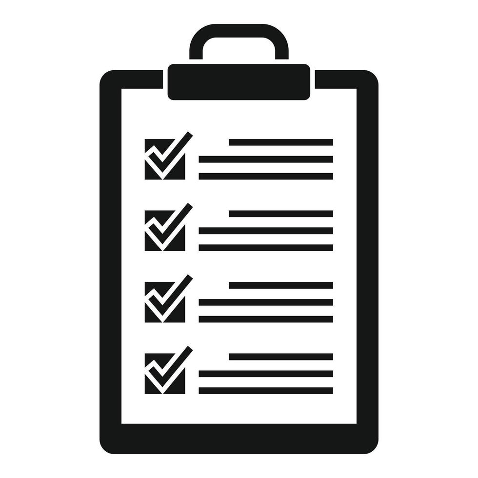 Syllabus to do list icon, simple style vector