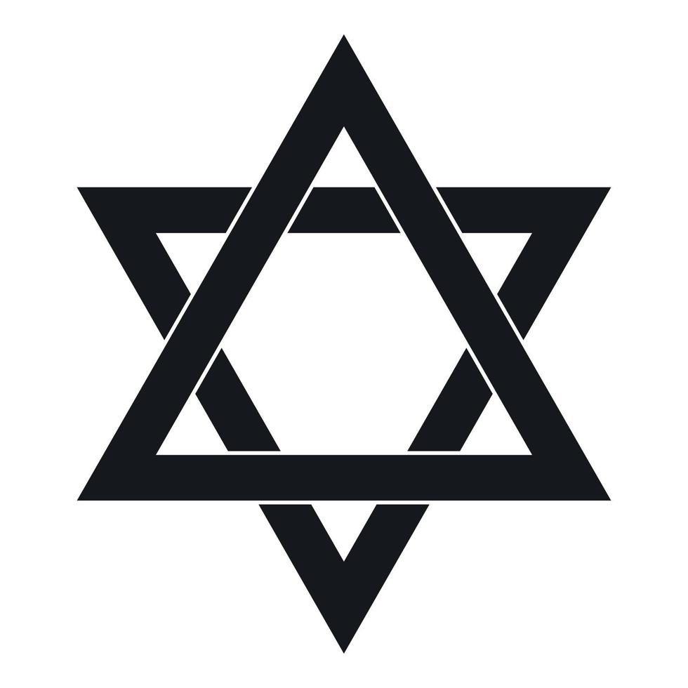Star of David icon, simple style vector