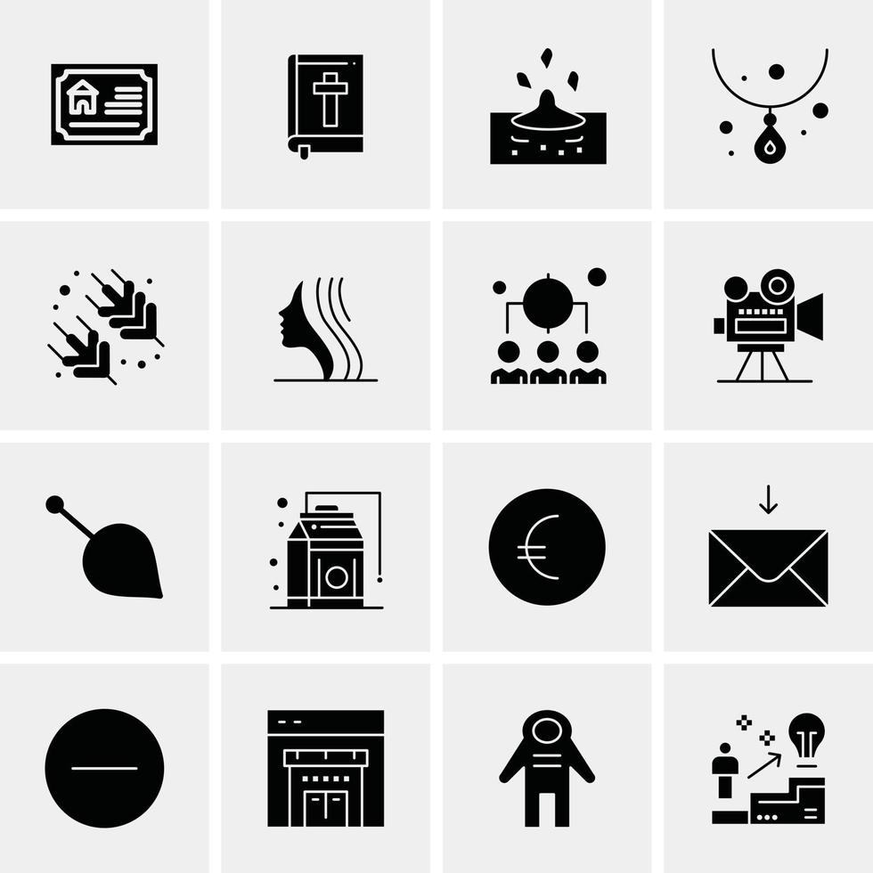 16 iconos universales de negocios vector ilustración de icono creativo para usar en proyectos relacionados con la web y dispositivos móviles