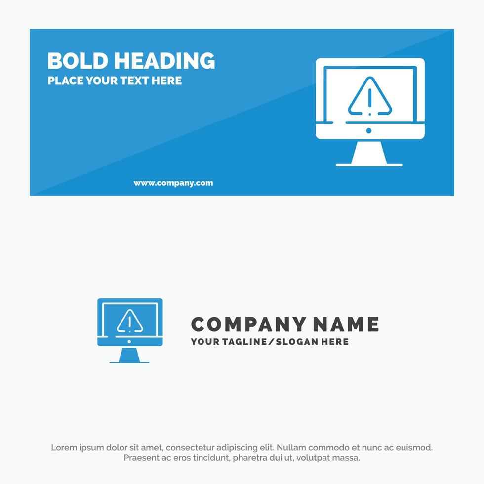 Computer Data Information Internet Security SOlid Icon Website Banner and Business Logo Template vector