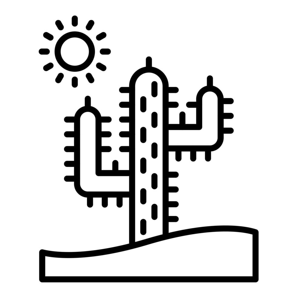 icono de línea de cactus vector