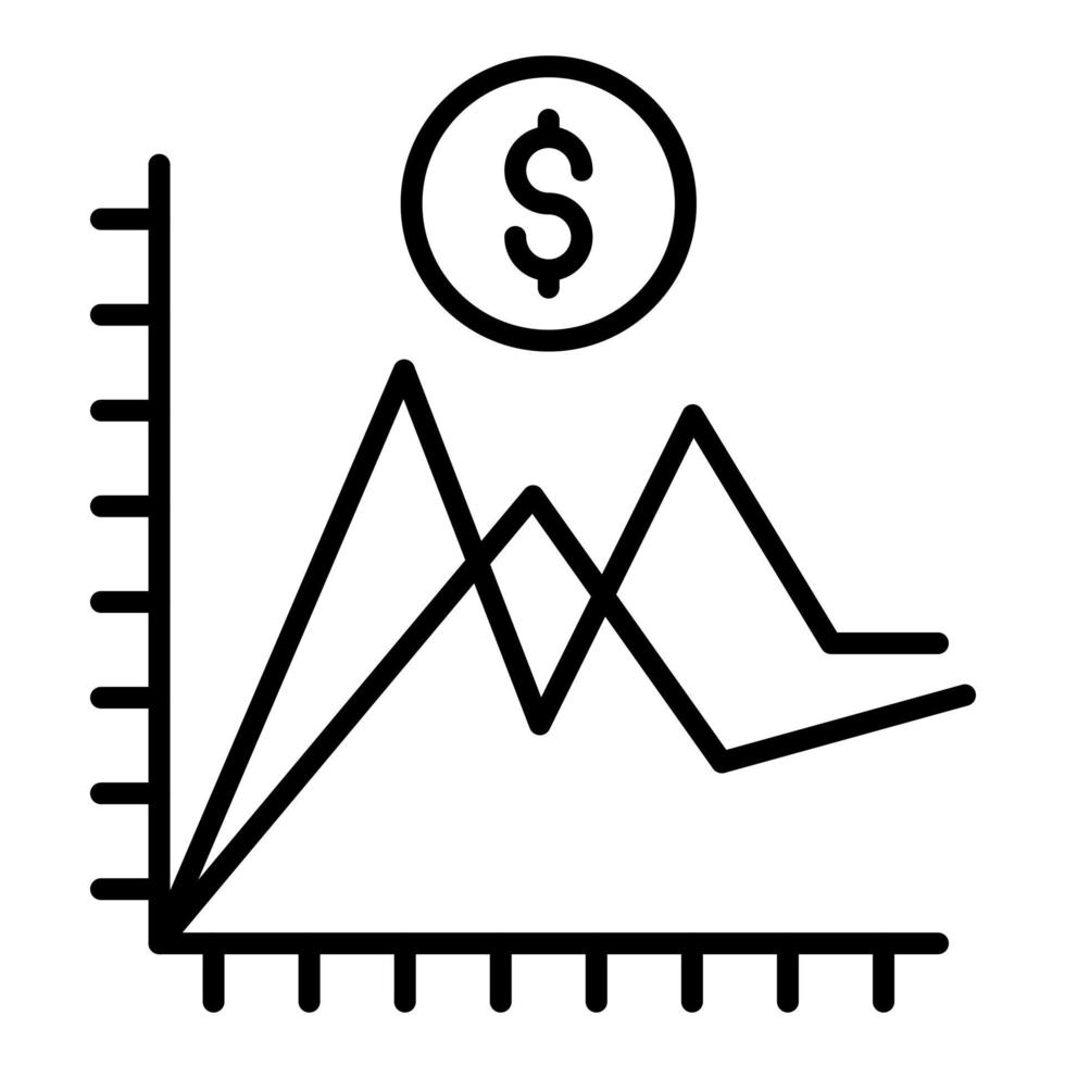 icono de línea de venta de dólar promedio vector