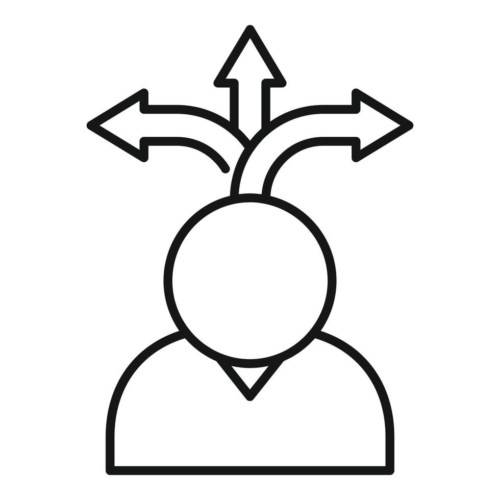 Direction personal traits icon, outline style vector