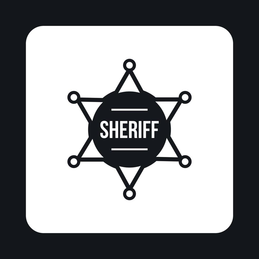 Sheriff badge icon, simple style vector