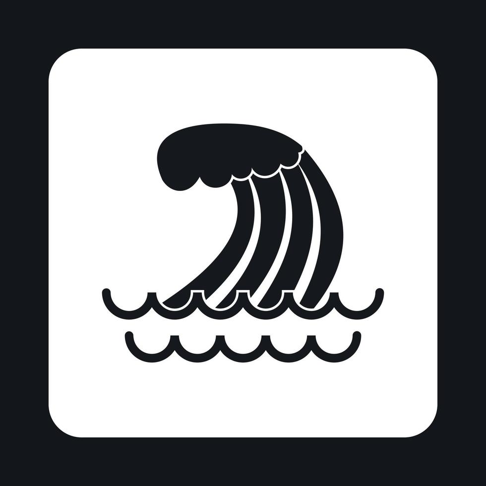 Wave icon, simple style vector