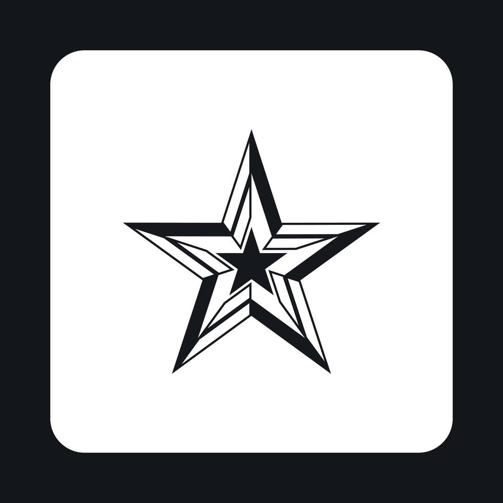Five pointed star icon, simple style vector