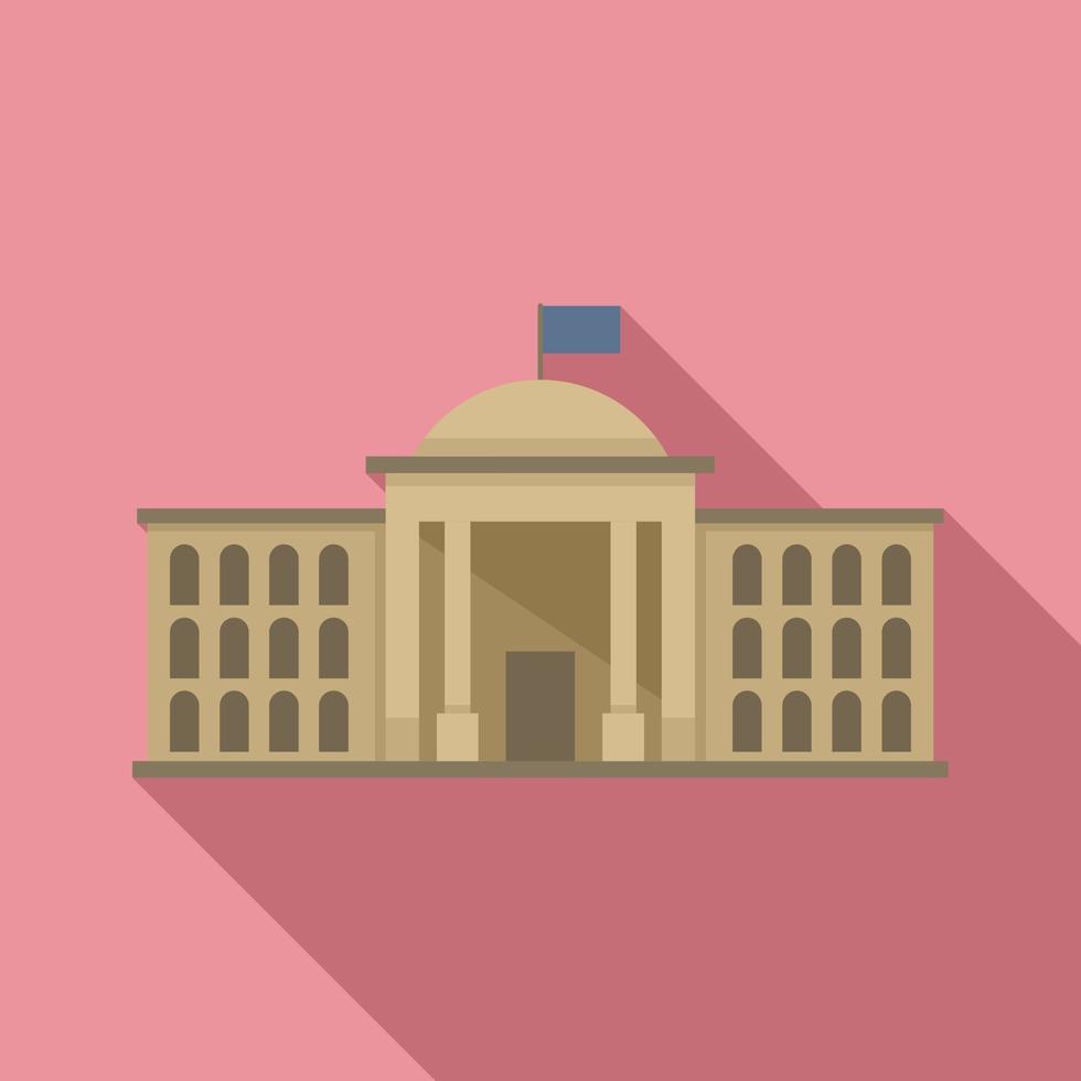 Parliament institution icon, flat style vector