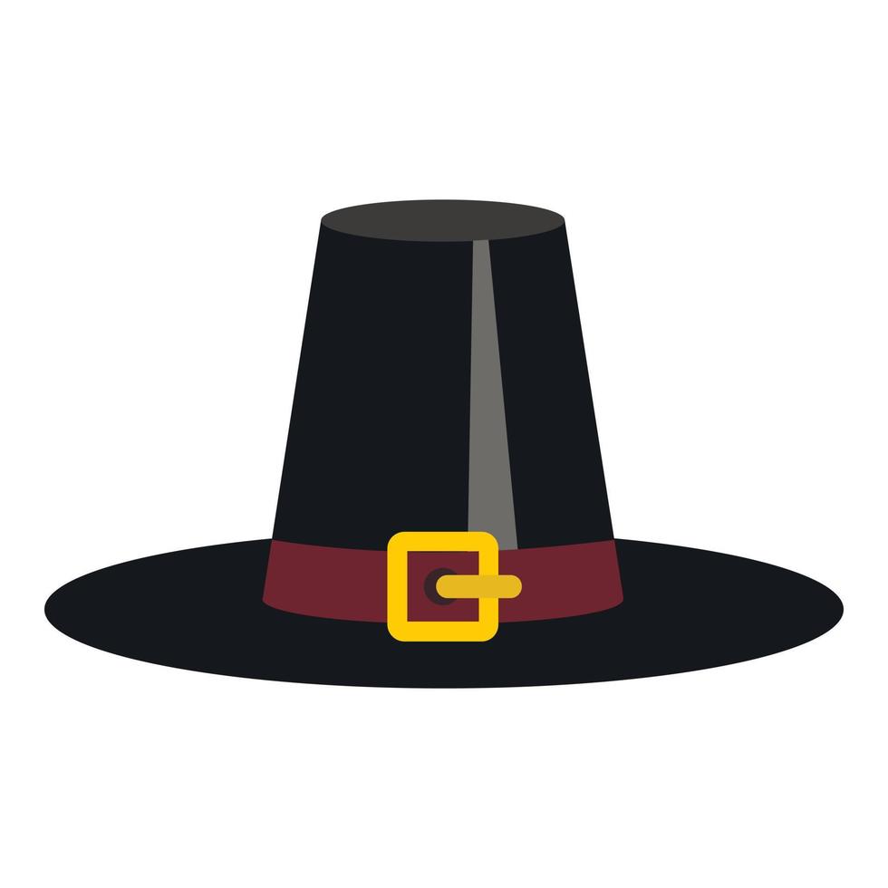 icono de sombrero de bruja, tipo plano vector