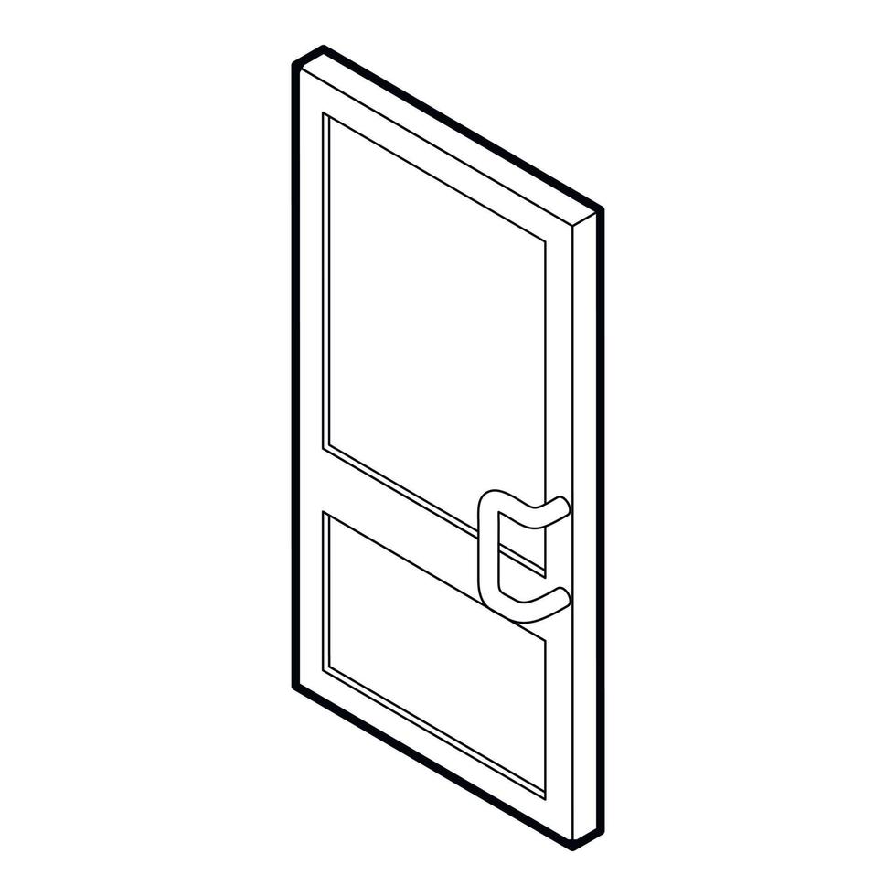 Door icon, outline style vector