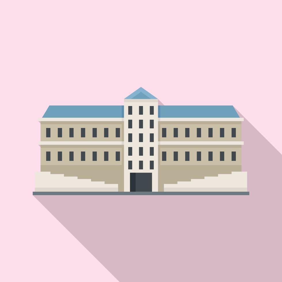 Residential parliament icon, flat style vector