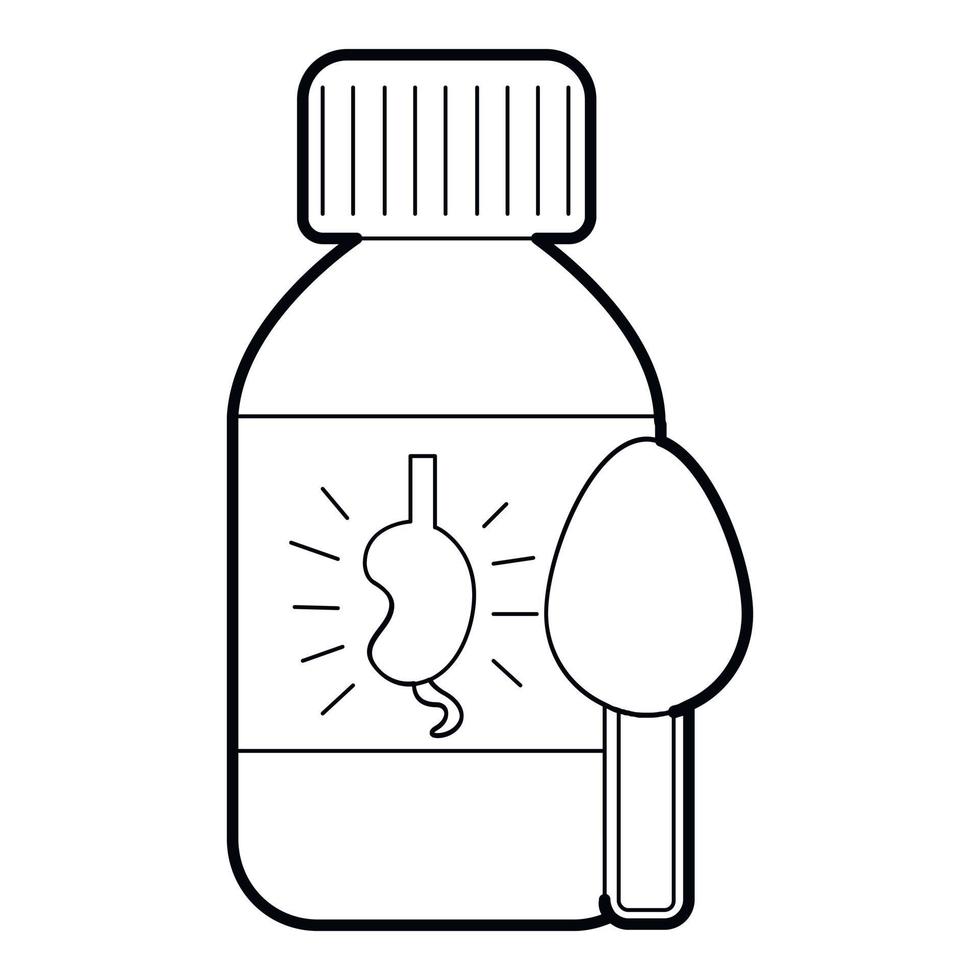 Medical syrup for kidney icon, outline style vector