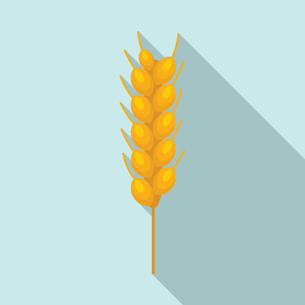 Wheat plant icon, flat style vector