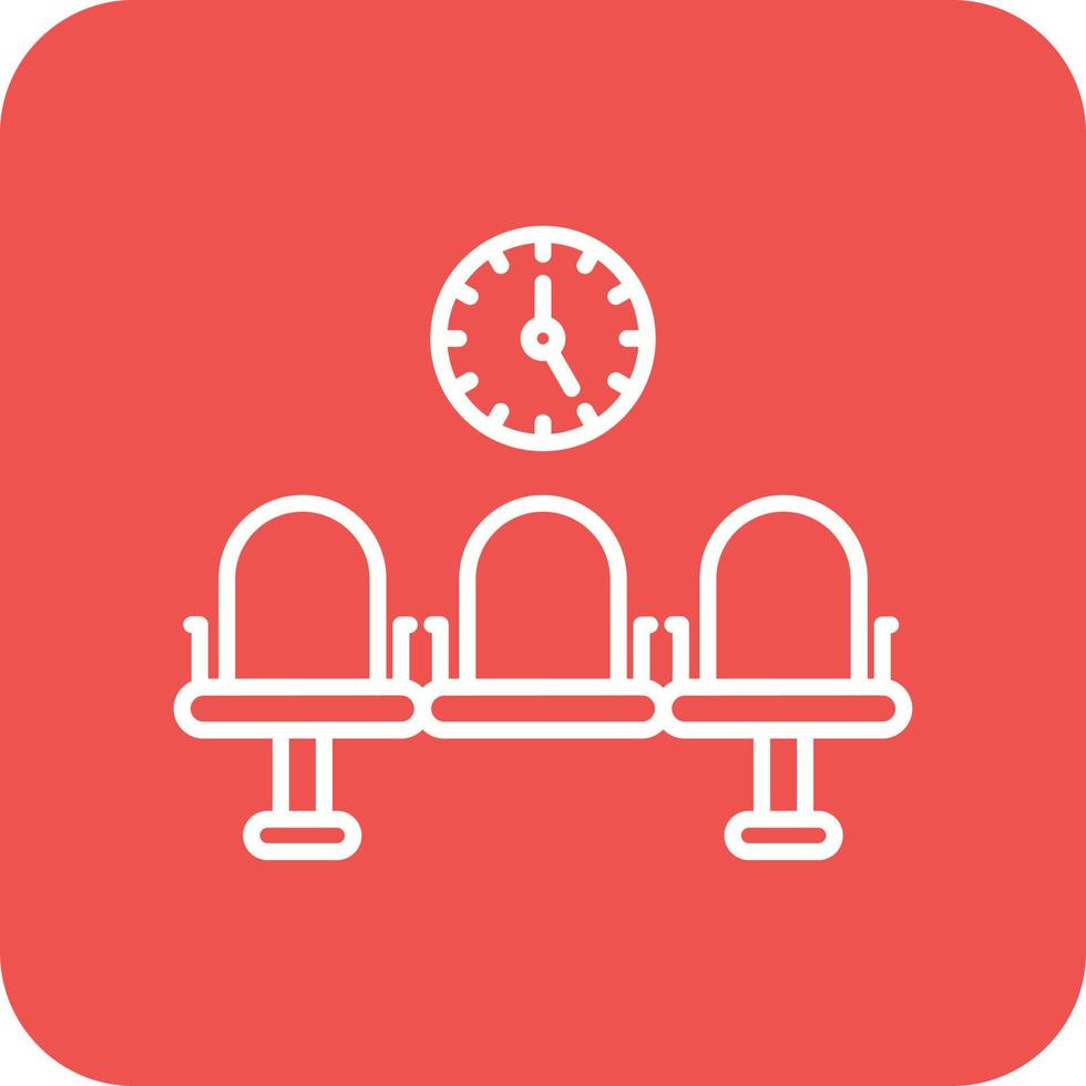 Patients Waiting Line Round Corner Background Icons vector