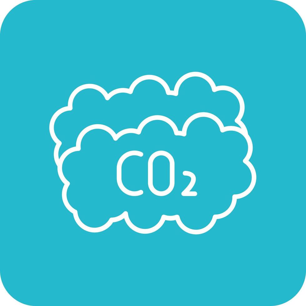 Carbon dioxide Line Round Corner Background Icons vector