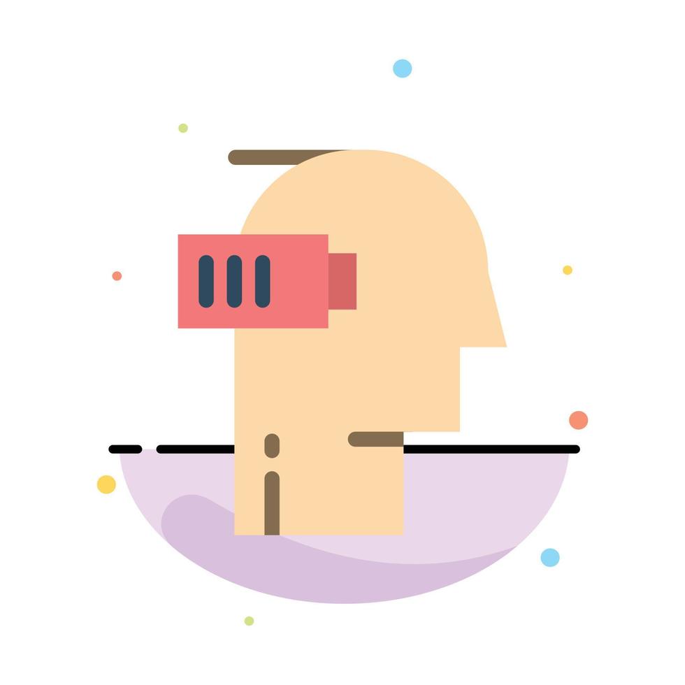 Battery Exhaustion Low Mental Mind Abstract Flat Color Icon Template vector