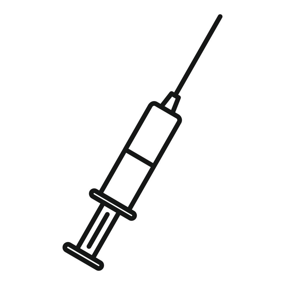 Syringe injection icon, outline style vector