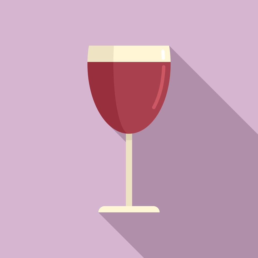 icono de copa de vino, estilo plano vector